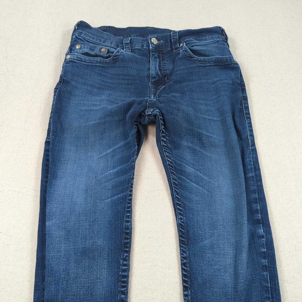 True Religion Jeans Mens 33x31 Blue Rocco Relaxed Skinny Stretch Casual Preppy